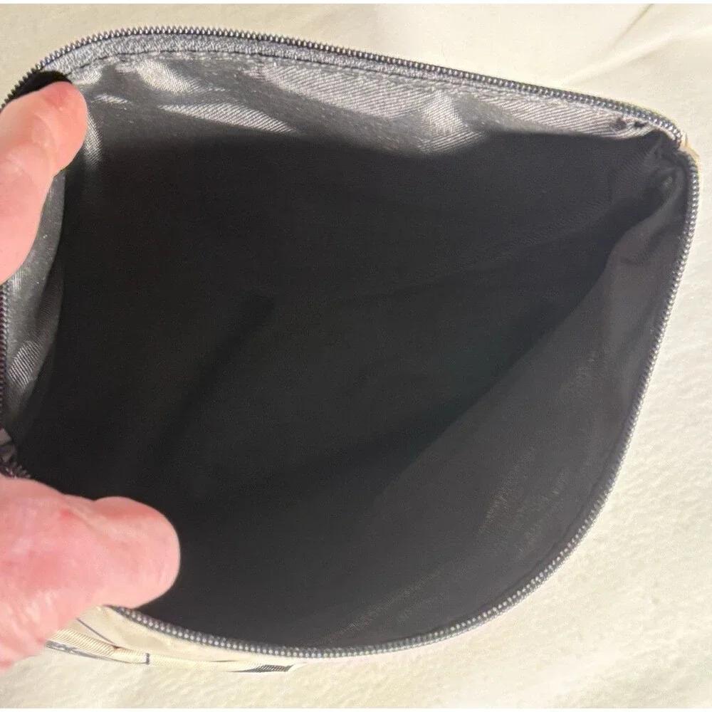 Velaris City of Starlight Makeup Bag Pouch Beige Black Zipper 10 x 9 in